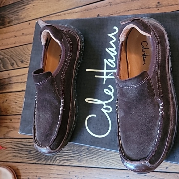 Boys size 13 Cole Haan brown leather loafers - kids boys . - Picture 1 of 7